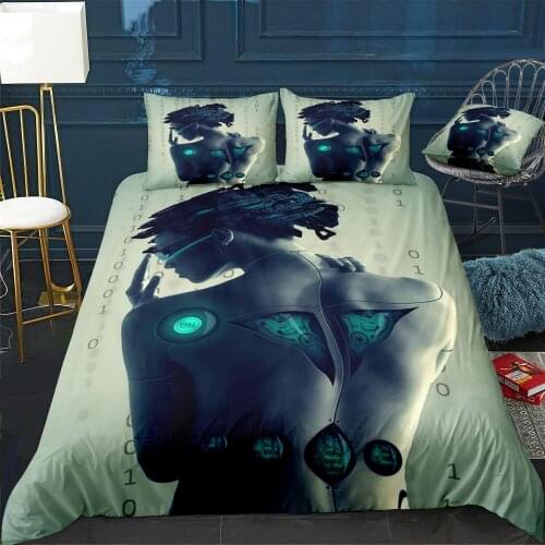 Cyberpunk Girl Bedding Set For Bedroom Soft Bedspreads For Double Bed Home Duvet Cover Quality Quilt Cover+Pillowcasex2