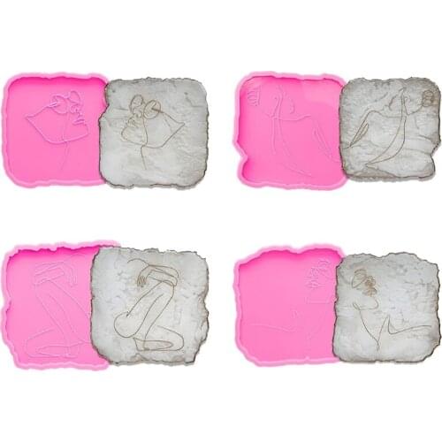 Body Line Art Irregular Coaster Epoxy Resin Mold Cup Mat Mug Pad Silicone Mould