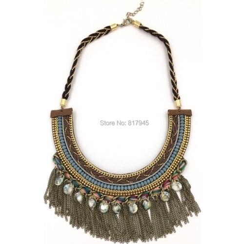 Wholesale 2016 new fashion jewelry hand make necklace wholesale Boho style collier femme statement Necklace
