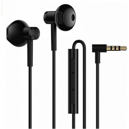 Original Xiaomi Dual Driver Earphone Half-In-Ear Dynamic piezoCeramic Hybrid DC MEM Mic Tenacity Wire Control L-Shape Plug H30