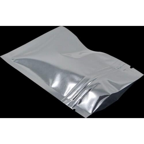 Resealed Zip Lock Bags Silver Mylar Foil Packaging Bags for Christmas Wedding Chocolate Candies Storage 200Pcs 8.5x13cm Retail