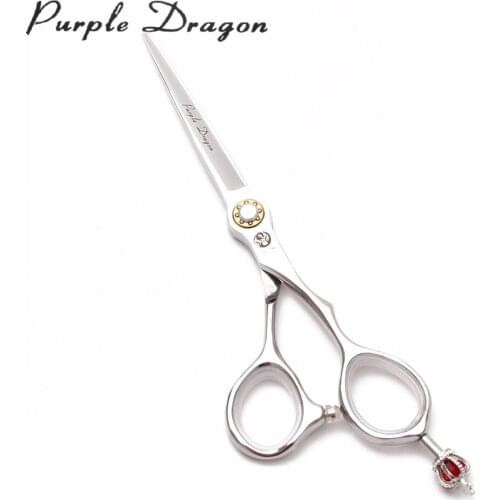 6" 17.5cm 440C Purple Dragon Red Diamond Hairdressers Scissors Cutting Shears Regular Scissors Professional Hair Scissors Z9020
