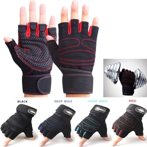 Half Finger Gym Gloves Heavyweight Sports Exercise Weight Lifting Body Building Training Fitness non-slip half finger Gloves