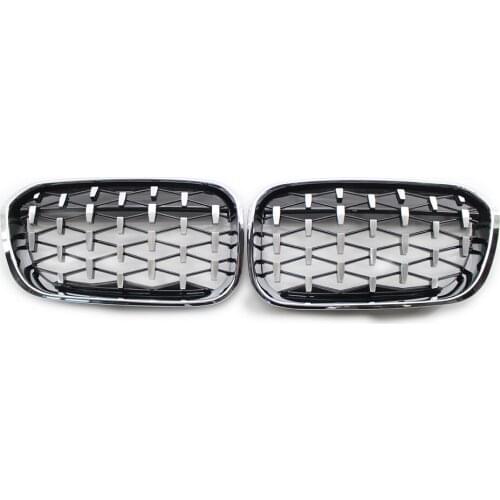 Front Grill Diamond Meteor Style w/ Chrome Painted For BMW F20 F21 Facelift 2015-2017 Grille