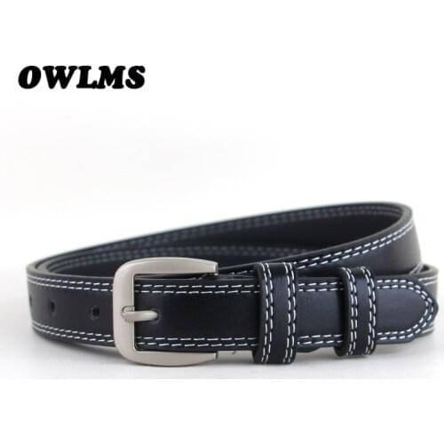 HOT Casual Belt jeans Decorative Simple strap Belts Leather Fashion brown Women Trousers Black waist blue pin buckle students