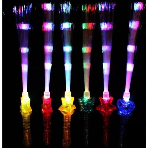 Party Portable Lightweight Blinking Glow Stick Club Shows Fiber Optic Rainbow Color Halloween LED Flashing Sticks