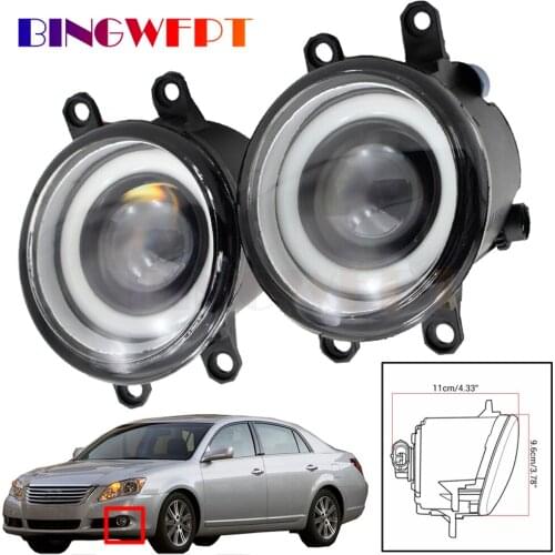 2 Pieces Angel Eye Fog Light Assembly For Toyota Avalon 2008-2010 Car Front Bumper LED Fog DRL Daytime Running Light