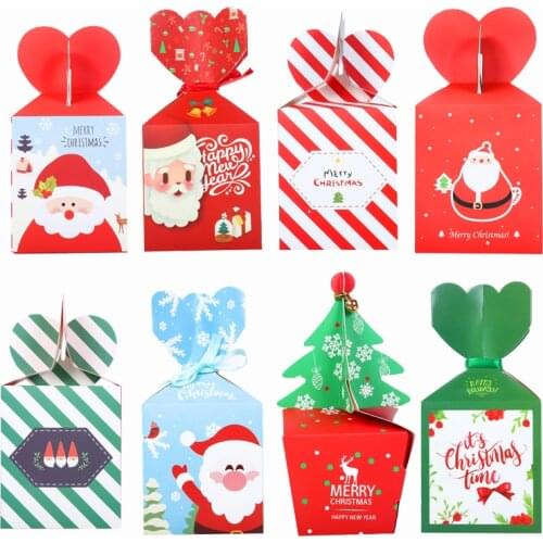 Christmas Candy Box Birthday Party Decorations Cookie Bag Gift Box Christmas Decor For Home Packing Boxes Navida Natal Decor