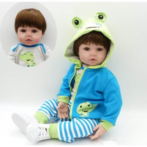 Silicone Reborn Baby Dolls New Reborn Babies Doll Boy Handmade Soft Body Toys Play House Baby Growth Partners 22inch