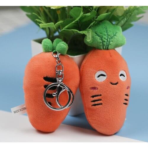 Cute cartoon little radish doll Carrot plush toy keychain leather suitcase bag ornaments beautiful gifts for girlfriend