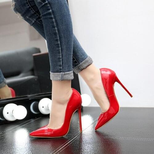 Patent leather 12CM womens shoes spring and summer fashion all-match pointy shallow mouth single shoes sexy stiletto high heels