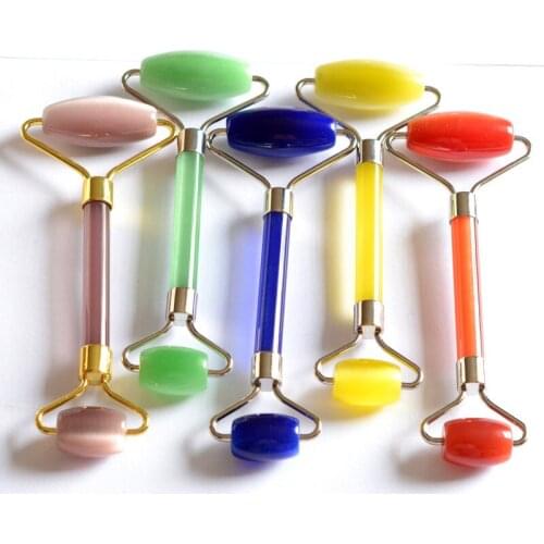 Facial Massage Roller Scraping Board Double Heads Jade Stone Face Lift Body Skin Relaxation Slimming Beauty Neck Thin Lift