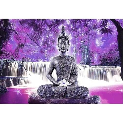 Buddha Decoration Full Square Drill 5D Diy Diamond Painting Zen Meditate Diamond Embroidery Poster of Rhinestones Religion Decor