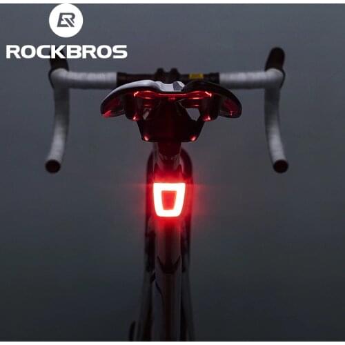 ROCKBROS Bicycle Rear Light Waterproof Bike Cycling Helmet Taillight LampUSB Rechargable Warning Safety Night Riding LED Light
