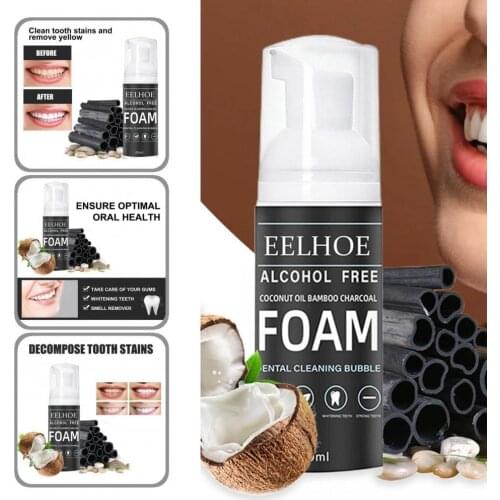 60ML/Bottle Helpful Foam Teeth Whitening Cleaning Toothpaste Smell Remover Oral Fresher Foam Natural for Personal Use