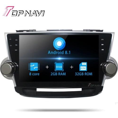 1 din Autoradio 10.1 Inch Android 8.1 For Toyota Highlander 2008 2009 2010 2011 2012 2013 2014 Car GPS Multimedia Stereo NO DVD