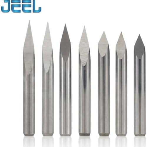 10pcs 3.175mm 3-edge 0.1/0.2/0.3mm Bits Sharp Knife Relief Taper Sharp Knife CNC Engraving Machine Tool