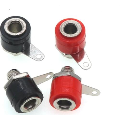 5/10 pcs Banana Chassis Panel Socket 4mm Female Speaker Connector Red Black Banana Jack Binding Post Connector