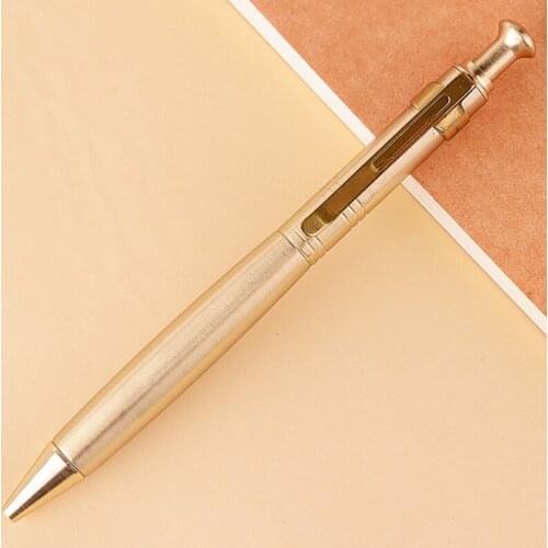 5 pcs Handmade Stainless Steel Pen Solid Portable Pocket Copper Pressing Gel Pen Self Defense EDC Six -Arrise Pen