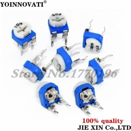 500pcs RM065 RM-065 100 200 500 ohm 1K 2K 5K 10K 20K 50K 100K 200K 500K 1M ohm Trimpot Trimmer Potentiometer Variable Resistor