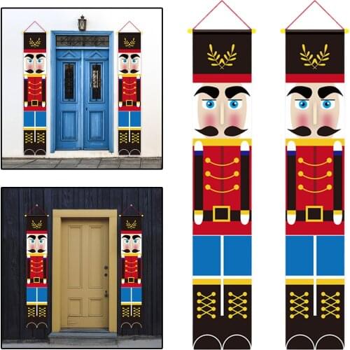 6ft Xmas Nutcracker Doorway Banner Flag Holiday Clearance Nutcracker Soldier Banner Decor Indoor Outdoor Party Mall Window