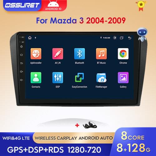 2G + 32G Android 10 Car Radio For Mazda 3 2004-2009 maxx axel Wifi Auto Stereo car dvd gps Navigation stereo Multimedia Player
