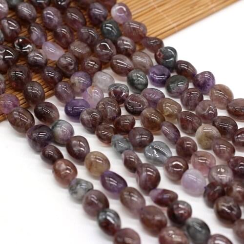 Natural Purple Rutilated Quartzs Stone String Beads for Women Jewelry Making Bracelet Necklace Earrings Accessories Size 10-12mm