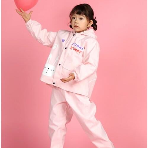 Childrens Raincoat Rainpants Suit Boys and Girls Kindergarten Pupils With Book Bags are Thickened All over the Body