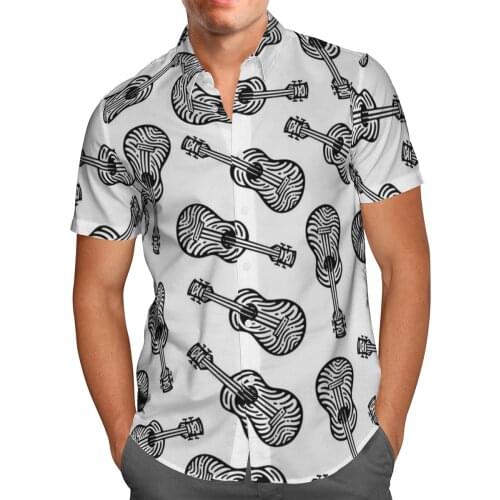 Guitar Breathabl 3D Beach Hawaii Summer 2021 Shirt Short Sleeve Shirt Gothic Streetwear Oversized Chemise Hombre Blusa Masculina