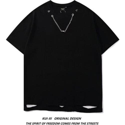 Summer Men T Shirt Oversized Hollow Out Short Sleeve O Neck Solid High Street Hip Pop Cotton Korean Style Harajuku Clothing