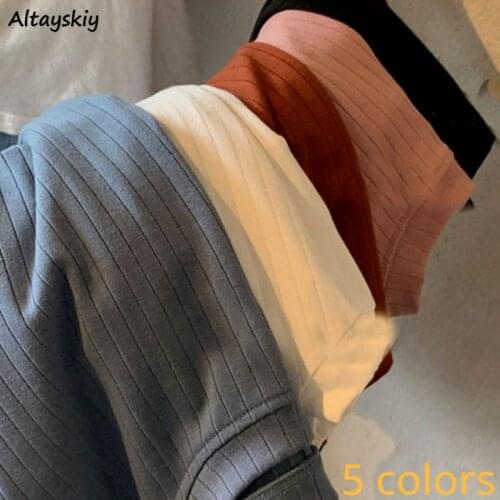 T-shirt Women Retro Solid 5 Colors Slim Minimalist Ladies Basic Tops All-match Student High Quality Comfortable Leisure Summer