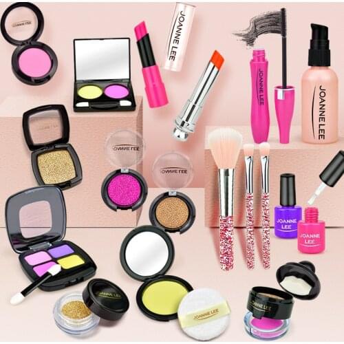 Girls Toy Pink Simulation Makeup Cosmetics Pretend Play Set Beauty Fashion Plastic Toys Play House Children Educational Gift