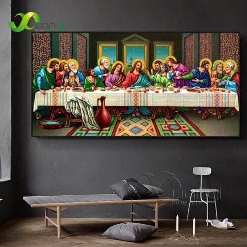 Last Supper Da Vinci Paintings Reproductions Wall Art Canvas Prints And Poster Jesus Christian Pictures Home Decor Cuadros