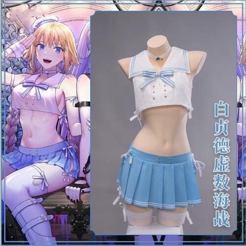 Anime Fate/Grand Order FGO Saber Jeanne d'Arc Alter Sailor JK Suit Sexy Uniform Cosplay Costume Halloween Women FreeShipping New