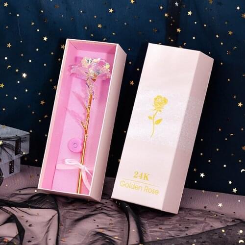 Best Gift For Girlfriend Golden Rose Wedding Decoration Golden Flower Valentines Day Gift Gold Rose Gold Flower With Box