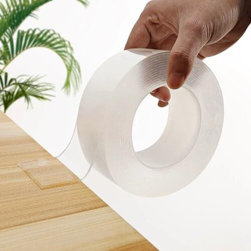 5M Reusable Double Sided Adhesive Traceless Tape Removable Sticker Washable Adhesive Home Improvement Reusable Transparent Tape