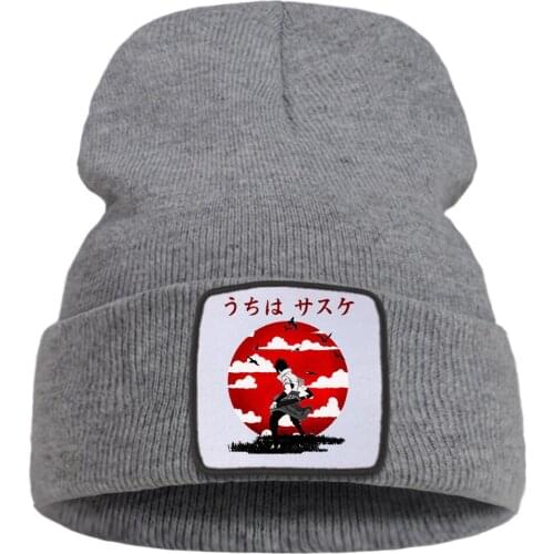 Fashion Thick Knitted Cap Uchiha Sasuke Japan Anime Soft Bonnet Caps Naruto Comfort Beanie Hats Unisex Outdoor Sport Wool Hat