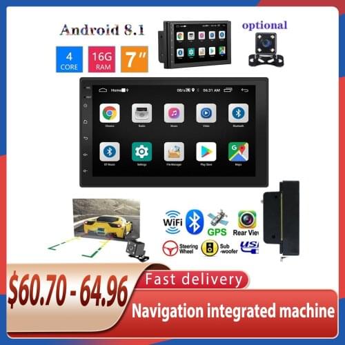 7 Inch Android 8.1 Stereo Multi-media Radio HD Touch Screen 2 Din GPS Navigation Car Bluetooth Mp5 Stereo Player FM AUX USB WiFi