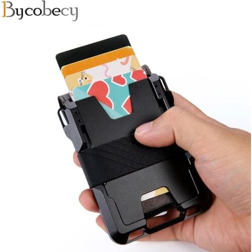 Bycobecy Men and Women RFID Wallet 2020 ID Smart Card Holder High Quality Business Card Case Fashion Aluminum Box Metal Case