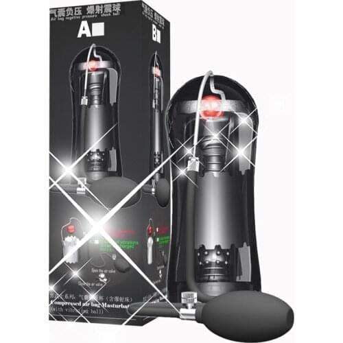 New Inflatable Penis Pump Exercise Blowjob Vacuum Sucking Male Masturbator Vibration Adult Ejaculation Delay Sex Toys For Men