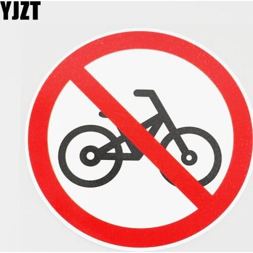 YJZT 12.2CMX12.2CM Cycling Is Forbidden Here PVC Decal Car Sticker Graphical 11B-0043