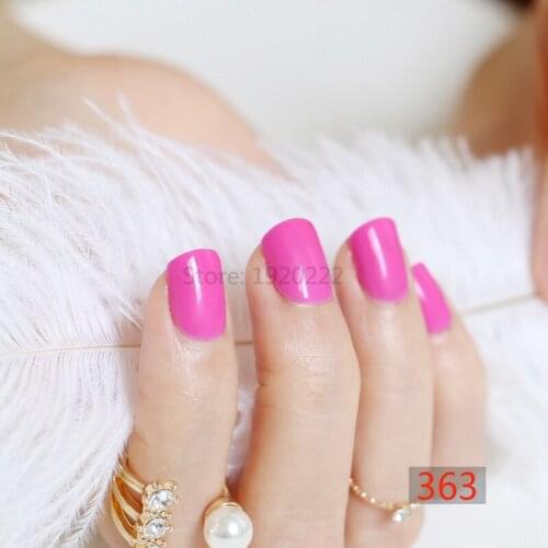 New 24pcs Fake Nails Acrylic Full Wrap Nail Tips Easily for Daily Wear deep pink N363