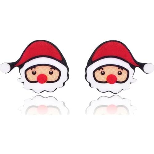 New Fashion Christmas Santa Claus Sock Tree Snowman Bow Gift Box Earrings For Women Men Cute Anime Earring Female Gift Wholesale