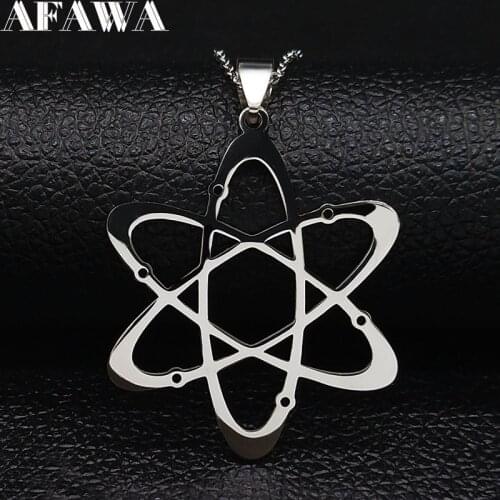 2021 Carbon Atom Stainless Steel Necklace for Wome Gold Color Science Pendant Necklace Jewelry collares N612S02
