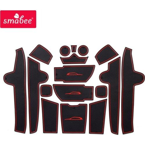 Smabee Anti-Slip Gate slot mat For BMW X1 F48 2016 2017 2018 2019 Car sticker Rubber Cup Holders Non-slip mats Accessories 17P