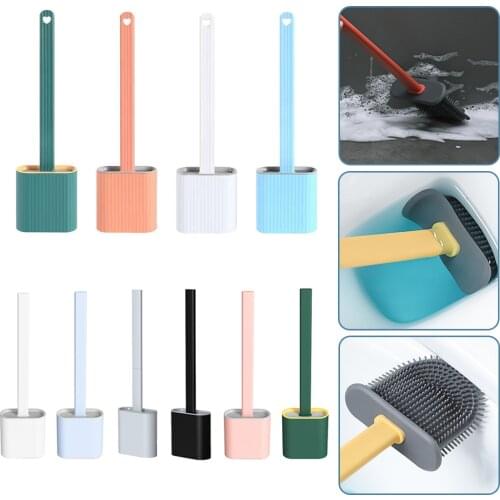 Silicone Bristles Toilet Brush Wall Mounted Holder brosse toilette escobilla bano Washroom Cleaning Tool Bathroom Accessories