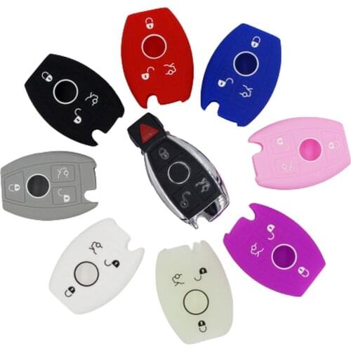 Silicone Shell Car Smart Remote Key Cover Case Bag Holder Fit For Benz E/R/C/GL/SLK Class 3/4 Button