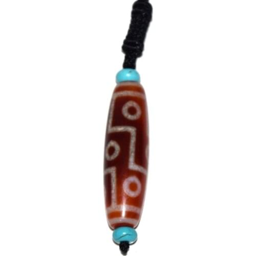 Tibet DZI Pendant Necklace 15*49mm Red and White Agate DZI 2/5/7/8/9 Eye S Hook Fortune God Multi Pattern Optional Free Shipping