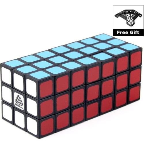 WitEden 1C337 Unequal 3x3x7 Magic Cube Professional Speed Puzzle 337 Cube Educational Toys for Children cubo magico with Bracket