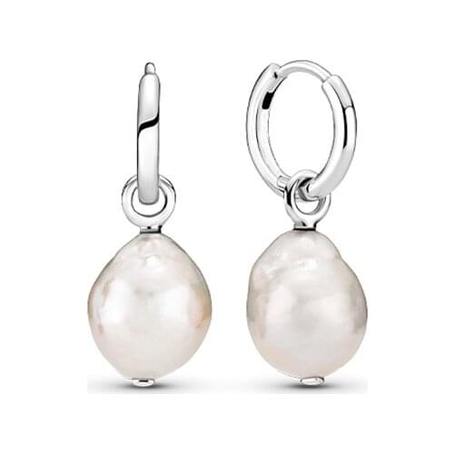 Irregular pearl pendant earrings 925 sterling silver original jewelry exquisite luxury earrings making for women